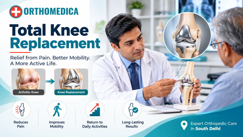 Total knee replacement surgery explained by an orthopaedic surgeon in South Delhi
